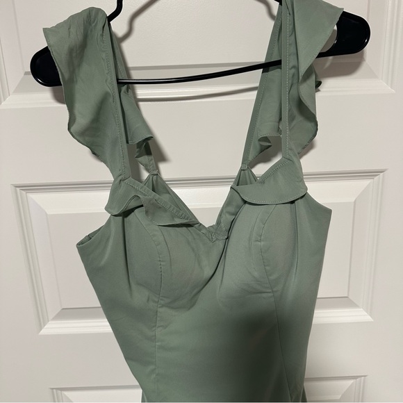 Azazie Arela Dress Stretch Matcha Green A12 - Picture 7 of 11